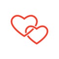 Double heart glyph icon