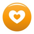 Double heart icon vector orange Royalty Free Stock Photo