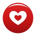 Double heart icon vector red