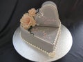 Double heart wedding cake