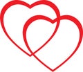 double hearts, love free file.jpg image with SVG cut file cut file for circuit and silhouette