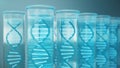 Double helical structure of DNA inside the test tube, DNA molecule, RNA. The concept of biochemistry, biotechnology