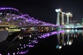 Double helix bridge and Marina Integrated Resorts Royalty Free Stock Photo