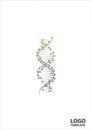 Double helix DNA strand design with multicolored gradient lines, Royalty Free Stock Photo