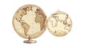 Double Hemisphere World Globe Map, vector design Generative AI Royalty Free Stock Photo