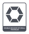 double hexagon of small triangles icon in trendy design style. double hexagon of small triangles icon isolated on white background