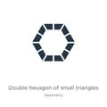 Double hexagon of small triangles icon vector. Trendy flat double hexagon of small triangles icon from geometry collection