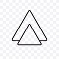 Double hexagon of small triangles vector linear icon isolated on transparent background, Double hexagon of small triangles transpa