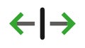 Double horizontal arrows icon, representing expansion or contraction, vector design Generative AI Royalty Free Stock Photo