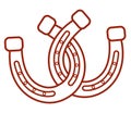 Double Horseshoe. Vector illustration pair Horseshoes isolated on white for design