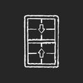 Double-hung windows chalk white icon on black background Royalty Free Stock Photo