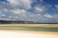 Double Island Point and the coloured sands of Rainbow Beach Royalty Free Stock Photo