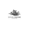 Double kayak silhouette logo