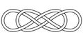 Double knot infinity sign vector double infinity logo tattoo Royalty Free Stock Photo