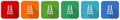 Double ladder, step, climb, tool, level icon set, flat design vector illustration in 6 colors options for webdesign and mobile