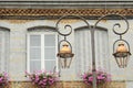 Double lamp post, revin, ardennes Royalty Free Stock Photo