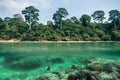 Double landscape. Blue sea and sky. Royalty Free Stock Photo