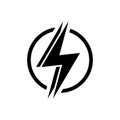 Double lightning icon isolated on white background. Thunder bolt, flash sign symbol Royalty Free Stock Photo