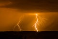 Double lightning during storm Royalty Free Stock Photo