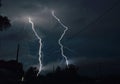 Double lightning strike Royalty Free Stock Photo