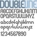 Double Line retro style geometric font, light version.