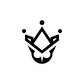 Double meaning logo which forms owl crown