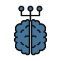 Double minded, wavering in mind line isolated vector icon can be easily modified and edit Double minded, wavering in mind line is