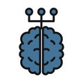 Double minded, wavering in mind line isolated vector icon can be easily modified and edit Double minded, wavering in mind line is