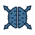 Double minded, wavering in mind line isolated vector icon can be easily modified and edit
