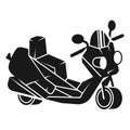 Double motorcycle icon, simple style