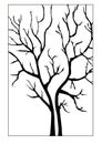 Double nake tree silhouette tattoo no leave isolated in frame.