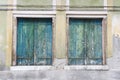 Double old wooden shutters Royalty Free Stock Photo