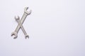 Double open end wrench on white background with copy space Royalty Free Stock Photo