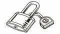 Double Padlocks Chained Security System Protection, vector design Generative AI Royalty Free Stock Photo