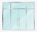 Double panoramic glass doors. Office or supermarket entrance. Mockup entrance double door for store, shop or fashion