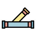 Double pipe icon color outline vector