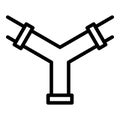 Double pipe icon, outline style