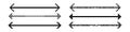 Double pixel art long straight line arrow vector icon. Simple thin horizontal cursor pointer lines element set. abstract Royalty Free Stock Photo