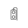 Double plug extension cord line icon Royalty Free Stock Photo