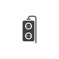 Double plug extension cord vector icon