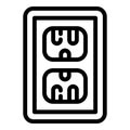 Double plug icon, outline style