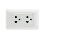 Double plug socket isolated Royalty Free Stock Photo