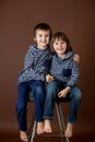 Double portrait of two boys, brothers