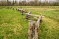 Double Post-split Rail Fence in a Field