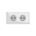 Double power socket icon flat isolated vector