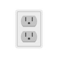 Double power socket icon flat isolated vector