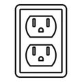 Double power socket icon, outline style Royalty Free Stock Photo