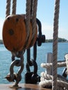 Double Pulley with Sea Background