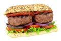 Double Beefburger Sandwich Royalty Free Stock Photo