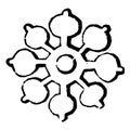 Double Quatrefoil differences used by armorists at the present time are nine in number, vintage engraving